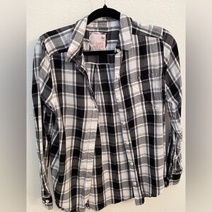 Black & white plaid button up